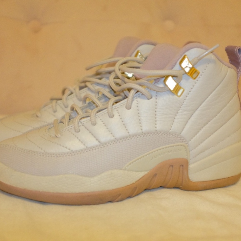 Jordan White and Tan Sneakers Premium Suede Design